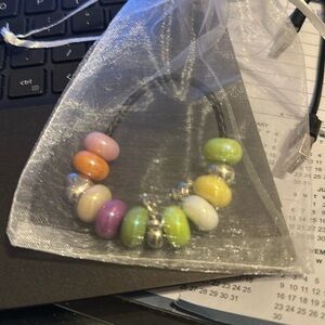 Leather band charm bracelet size 5